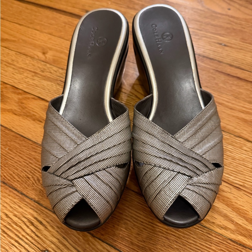 Cole Haan Women's Metallic Gray Mules